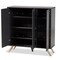 Baxton Studio Kelson Modern and Contemporary Dark Grey and Gold Finished Wood 3-Door Shoe Cabinet 189-11574-ZORO - alternate 4